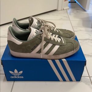 Adidas Gazelle Olive and White Shoes